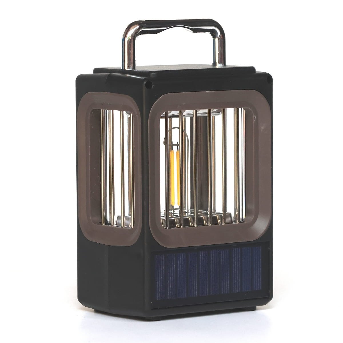 HS-8039 solar camping light back side showing solar panel