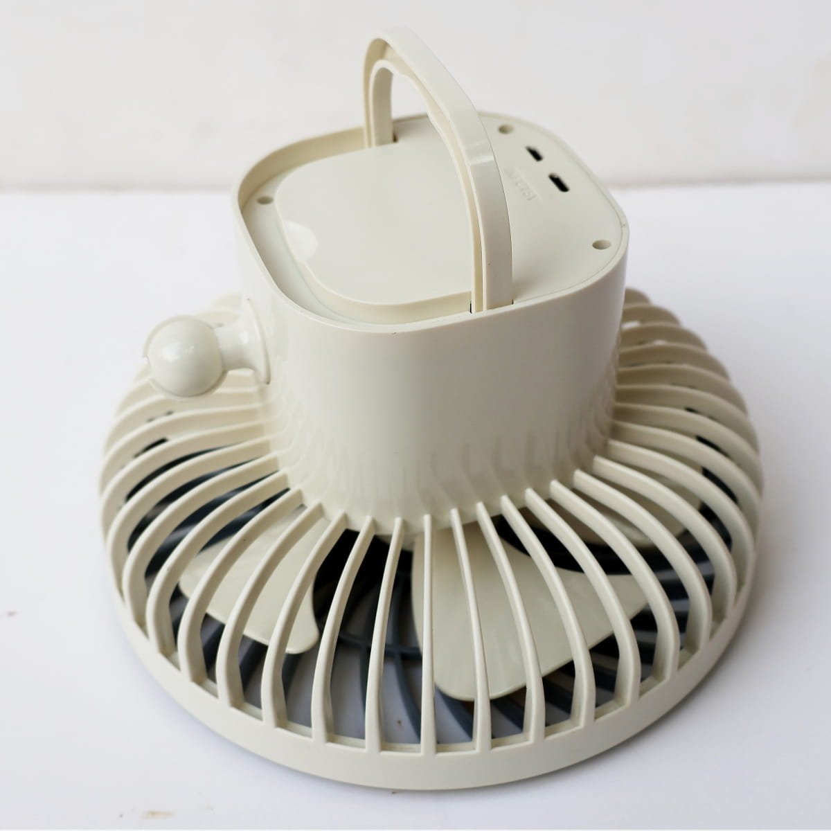 JYSUPER JY-2218 rechargeable fan side view with 45 degree angle
